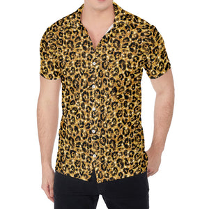 Gold Leopard (NOT Real) Glitter Print Men's Shirt