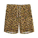 Gold Leopard (NOT Real) Glitter Print Men's Sports Shorts