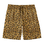 Gold Leopard (NOT Real) Glitter Print Men's Swim Trunks