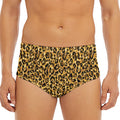 Gold Leopard (NOT Real) Glitter Print Men's Triangle Swim Briefs