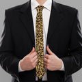 Gold Leopard (NOT Real) Glitter Print Necktie