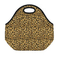 Gold Leopard (NOT Real) Glitter Print Neoprene Lunch Bag