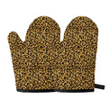 Gold Leopard (NOT Real) Glitter Print Oven Mitts