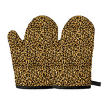 Gold Leopard (NOT Real) Glitter Print Oven Mitts