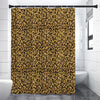 Gold Leopard (NOT Real) Glitter Print Premium Shower Curtain