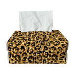 Gold Leopard (NOT Real) Glitter Print Rectangle Tissue Box Cover