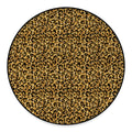 Gold Leopard (NOT Real) Glitter Print Round Floor Mat