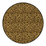 Gold Leopard (NOT Real) Glitter Print Round Floor Mat