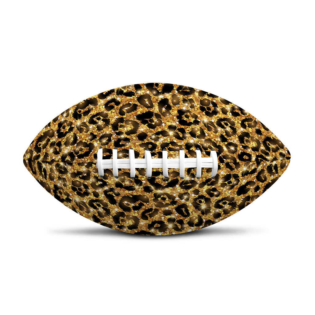 Gold Leopard (NOT Real) Glitter Print Rugby Ball