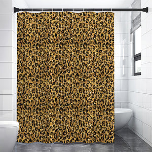 Gold Leopard (NOT Real) Glitter Print Shower Curtain