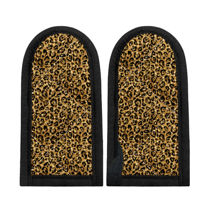 Gold Leopard (NOT Real) Glitter Print Skillet Handle Cover