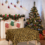 Gold Leopard (NOT Real) Glitter Print Tablecloth