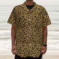 Gold Leopard (NOT Real) Glitter Print Textured Short Sleeve Shirt