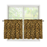 Gold Leopard (NOT Real) Glitter Print Tier Curtains