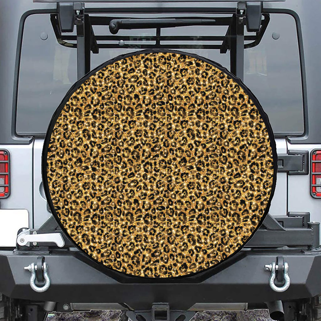 Gold Leopard (NOT Real) Glitter Print Tire Cover
