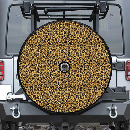 Gold Leopard (NOT Real) Glitter Print Tire Cover With Camera Hole
