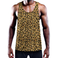 Gold Leopard (NOT Real) Glitter Print Men's Workout Tank Top