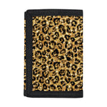 Gold Leopard (NOT Real) Glitter Print Trifold Wallet