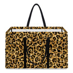 Gold Leopard (NOT Real) Glitter Print Utility Tote Bag