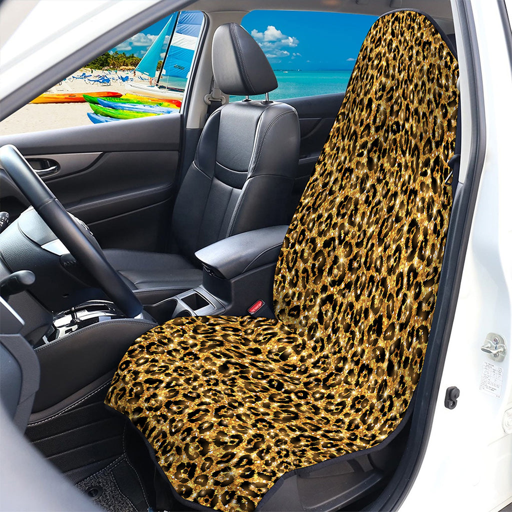 Gold Leopard (NOT Real) Glitter Print Waterproof Car Seat Cover