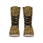 Gold Leopard (NOT Real) Glitter Print Winter Boots