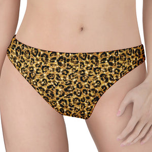 Gold Leopard (NOT Real) Glitter Print Women's Thong