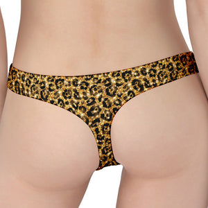 Gold Leopard (NOT Real) Glitter Print Women's Thong