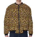 Gold Leopard (NOT Real) Glitter Print Zip Sleeve Bomber Jacket