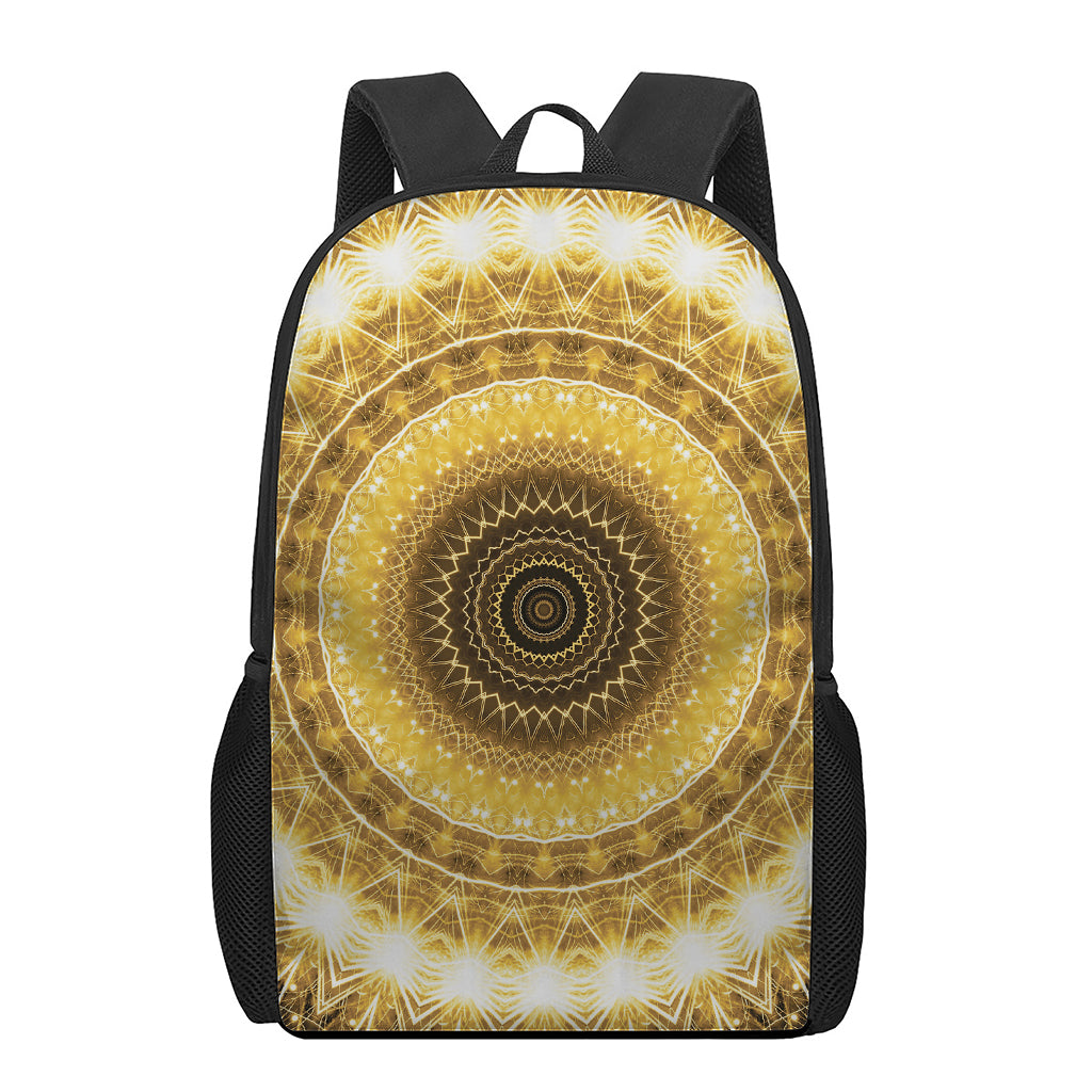 Gold Lights Kaleidoscope Print 17 Inch Backpack