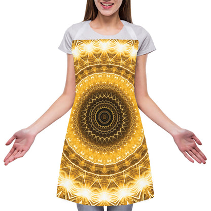 Gold Lights Kaleidoscope Print Adjustable Apron