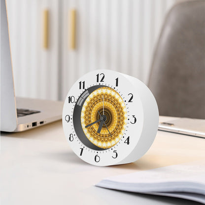 Gold Lights Kaleidoscope Print Alarm Clock