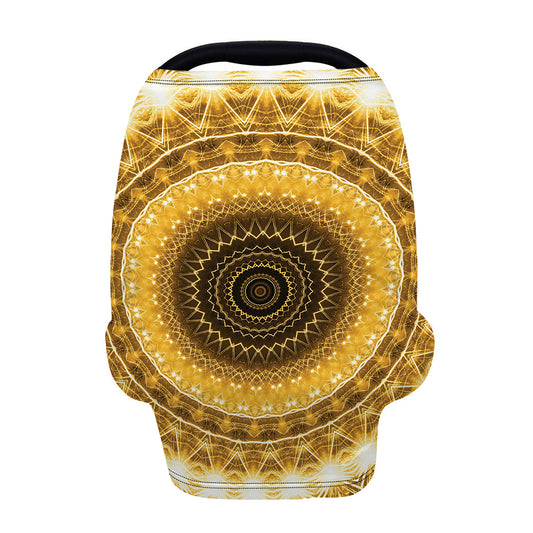 Gold Lights Kaleidoscope Print Baby Seat Cover