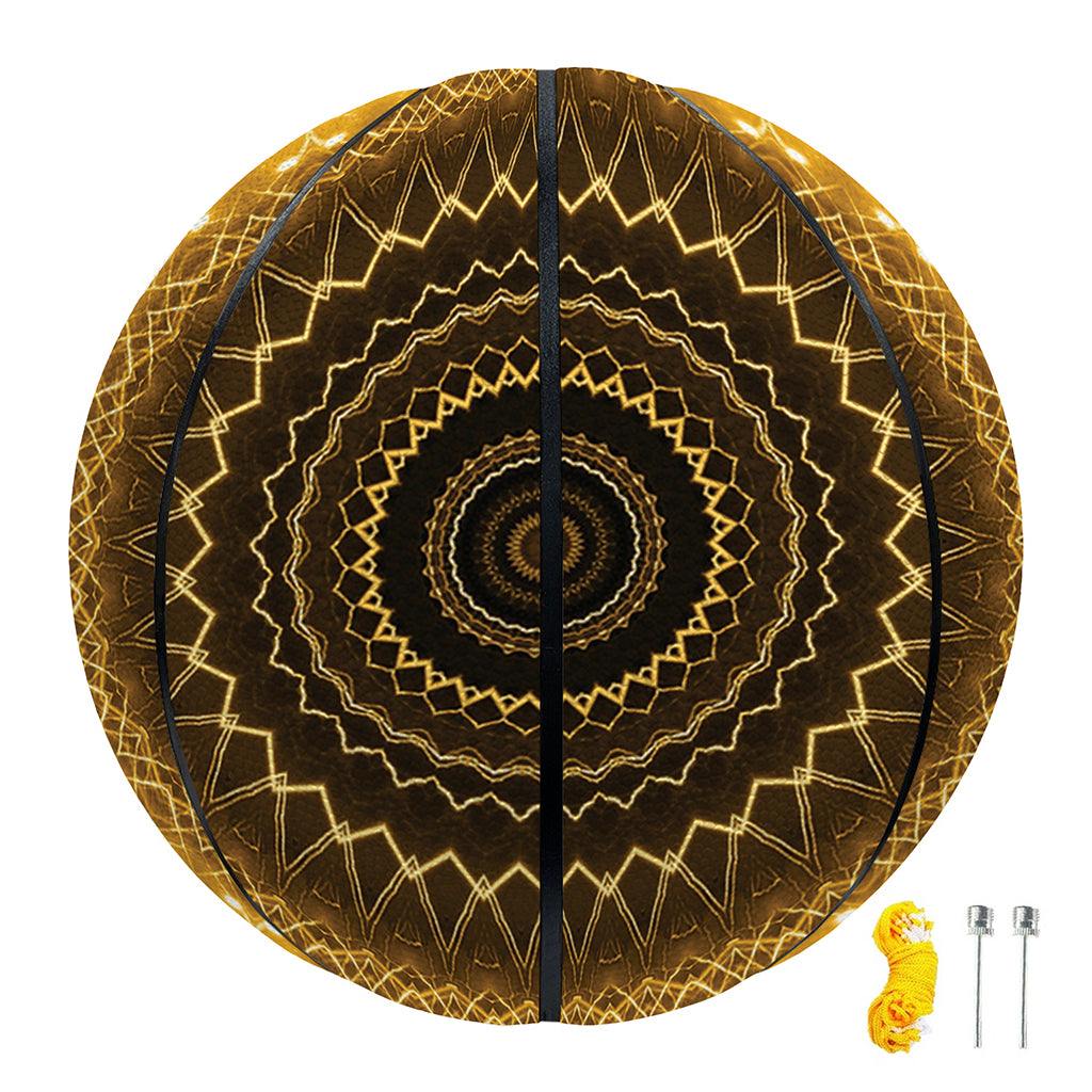 Gold Lights Kaleidoscope Print Basketball