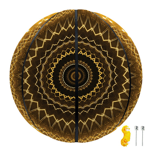 Gold Lights Kaleidoscope Print Basketball