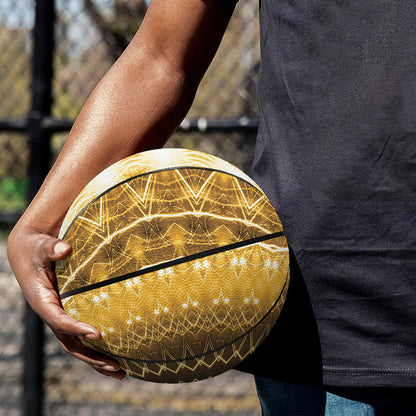 Gold Lights Kaleidoscope Print Basketball