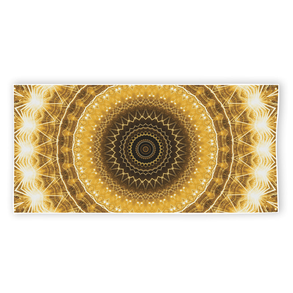 Gold Lights Kaleidoscope Print Beach Towel