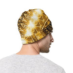 Gold Lights Kaleidoscope Print Beanie