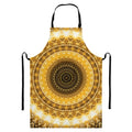 Gold Lights Kaleidoscope Print Bib Apron With Pocket