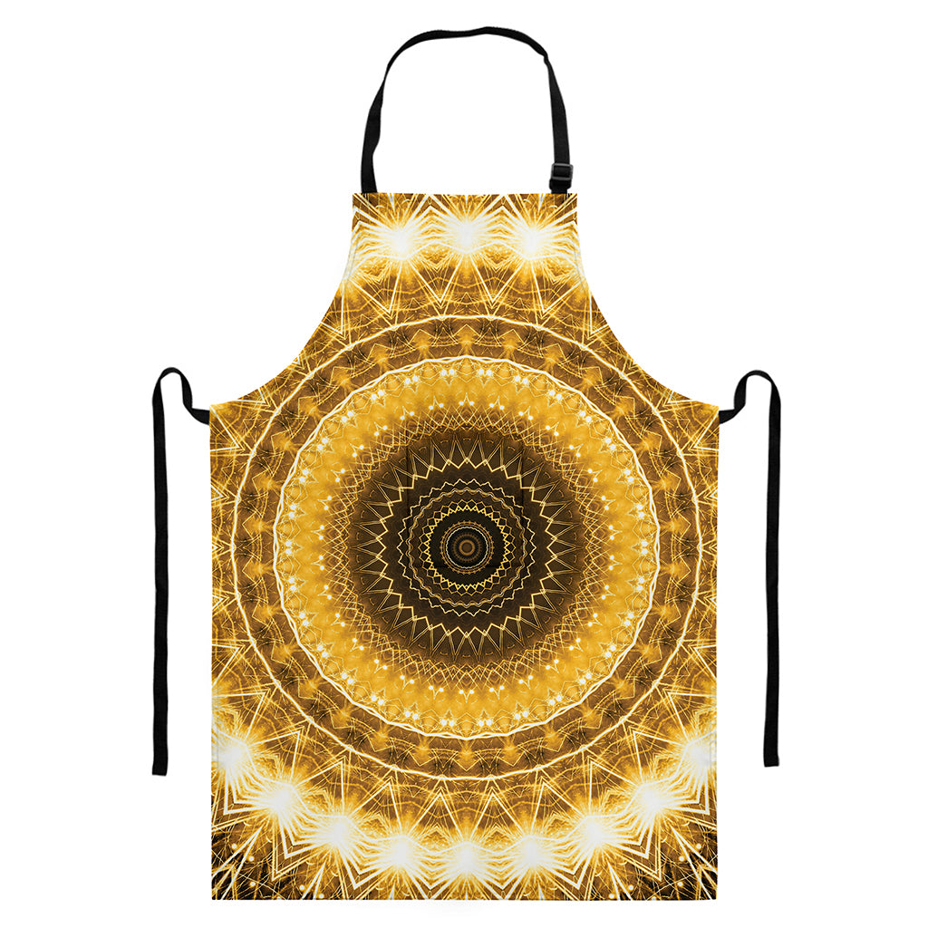 Gold Lights Kaleidoscope Print Bib Apron With Pocket