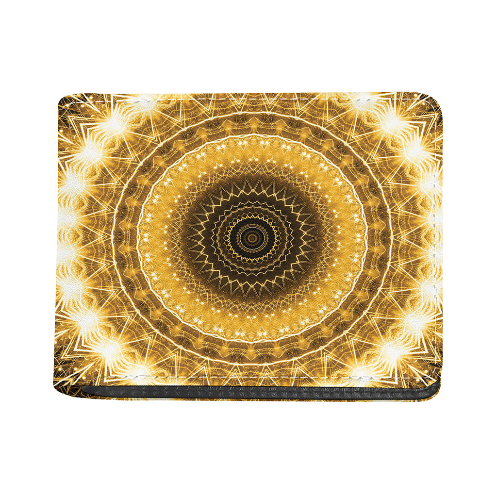 Gold Lights Kaleidoscope Print Bifold Wallet