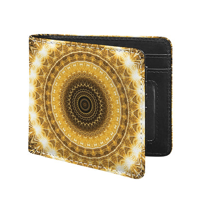 Gold Lights Kaleidoscope Print Bifold Wallet