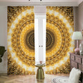 Gold Lights Kaleidoscope Print Dimout Pencil Pleat Curtains