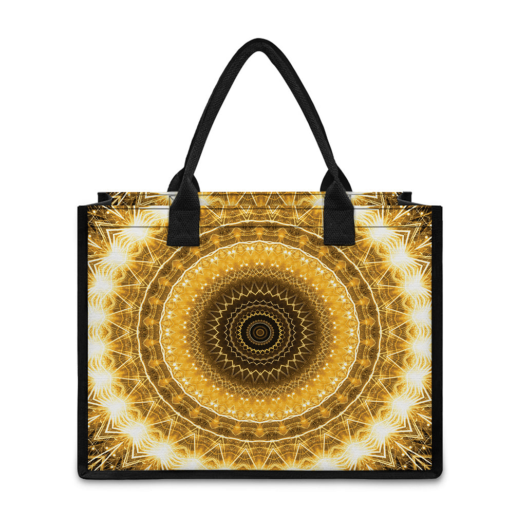 Gold Lights Kaleidoscope Print Canvas Tote Bag