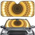 Gold Lights Kaleidoscope Print Car Windshield Sun Shade