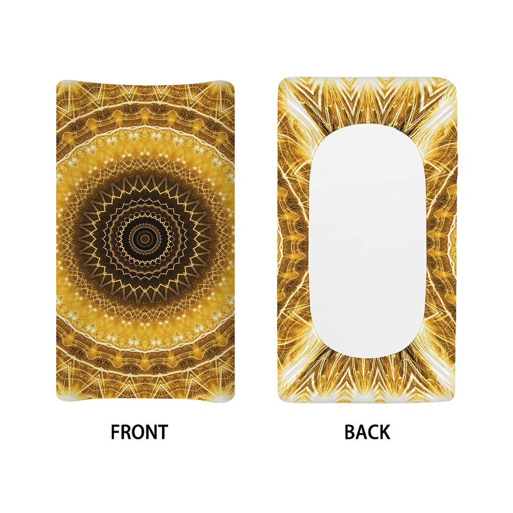Gold Lights Kaleidoscope Print Changing Pad Cover