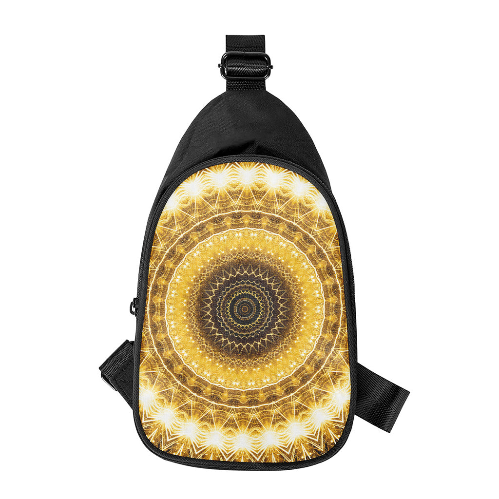 Gold Lights Kaleidoscope Print Chest Bag