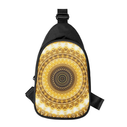 Gold Lights Kaleidoscope Print Chest Bag