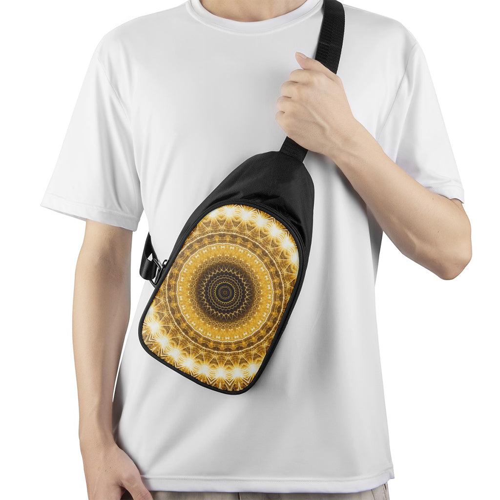 Gold Lights Kaleidoscope Print Chest Bag