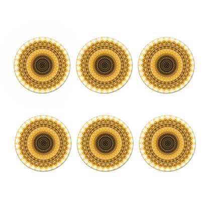 Gold Lights Kaleidoscope Print Coaster Set