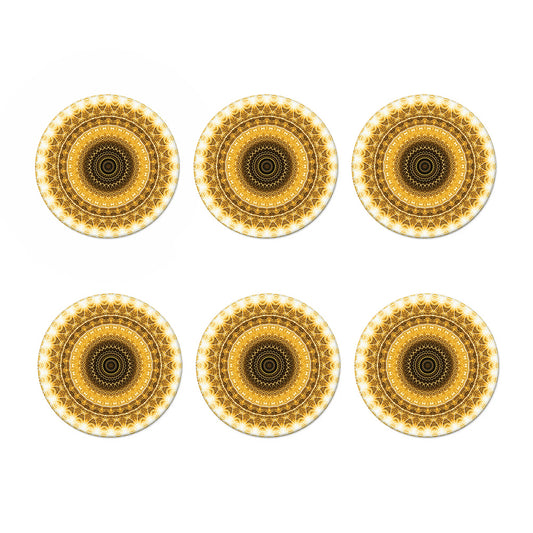 Gold Lights Kaleidoscope Print Coaster Set